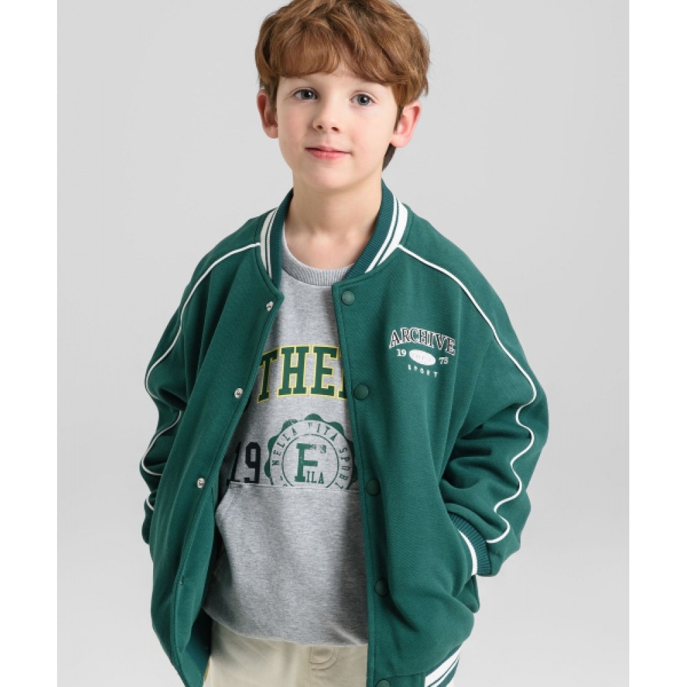 フィラ キッズキャンパスバーシティジャケット (FK2JKH1304XDGR)