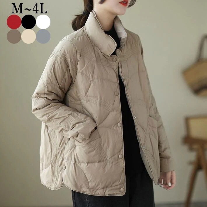 中綿コート　コート　ジャケット　レディース　防寒 ダウンコート　ダウンジャケット　ショート丈 大きいサイズ　オーバーサイズ　温かい　軽量　冬　M L LL　3L　4L今日は30パーセント