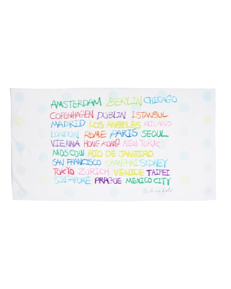 【THE MUSEUM VISITOR】 CITY DRAWING GRAPHIC BEACH TOWEL