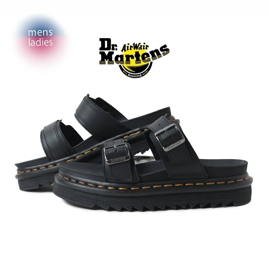 Dr.Martens ドクターマーチン マイルス バックル スライド レザー サンダル MYLES BUCKLE SLIDE SANDAL BLACK ( 厚底 黒 ブラック メンズ レディース 31