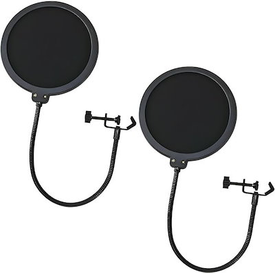 他サイト： ポップガード ポップフィルター ポップブロッカー レコーディング 簡単 黒 ２個セットの商品画像