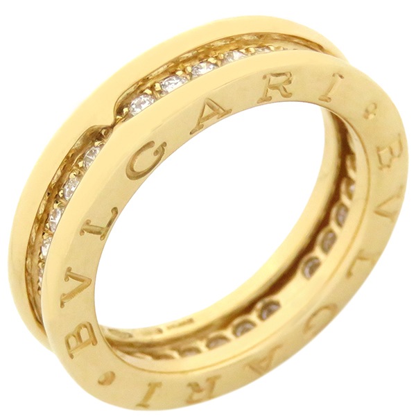 ブルガリ BVLGARI リング 指輪 ビーゼロワン B-zero1 ダイヤリング XS K18YG ダイヤモンド イエローゴールド #50(JP10) 750YG 18金 10号 【箱】【中古】