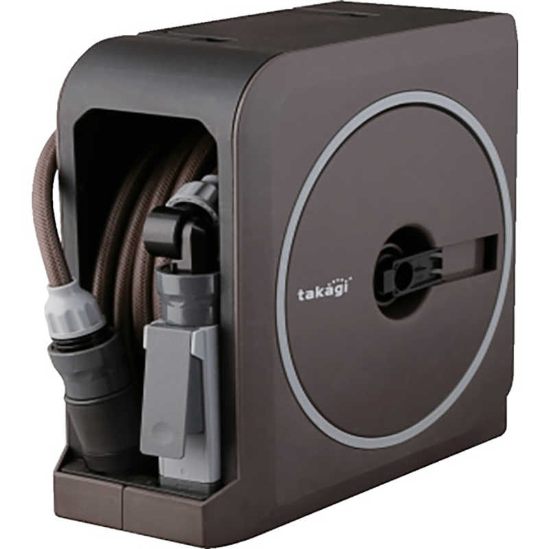 タカギ　カバー付きホースリール 20m NANO NEXT 内径7.5mm ブラウン　RM1220BR