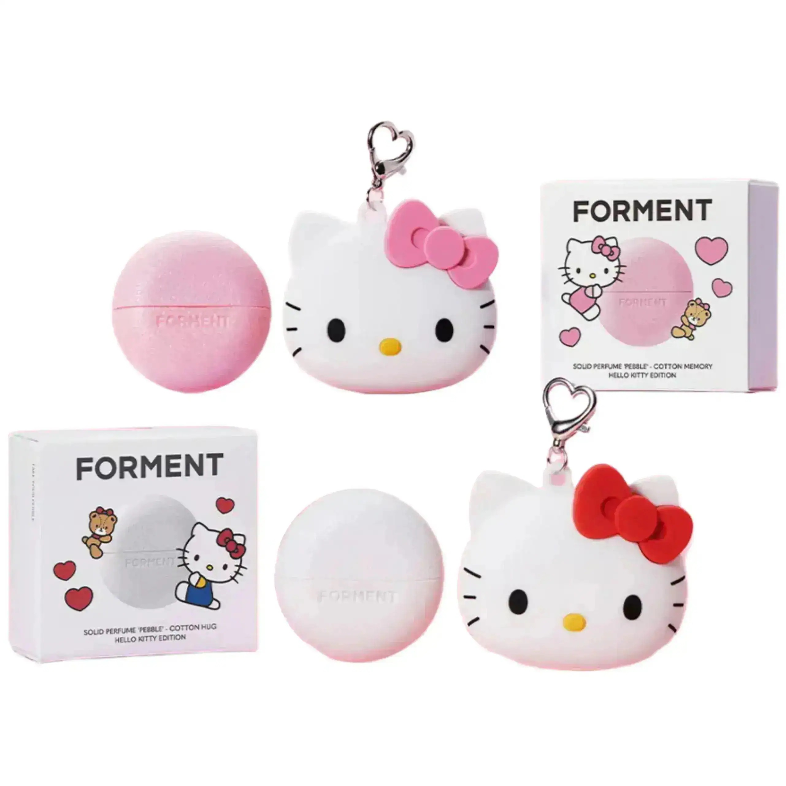 [26年2月NEW/コラボ]ポメント ソリッドパフューム コットンメモリー／コットンハグ ハローキティエディション（＋ハローキティキーホルダー）
