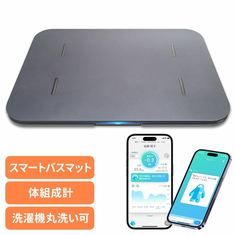 ISSIN スマートバスマット 体組成計モデル ［スマホ管理機能あり