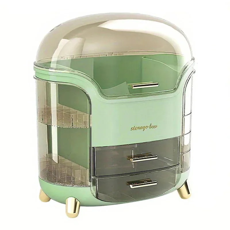 【急速出荷!】ライトラグジュアリーコスメ収納ボックススキンケアリップスティックジュエリーマスクデスクトップ防塵シェルフ大容量マルチ機能メイクアップオーガナイザー1457