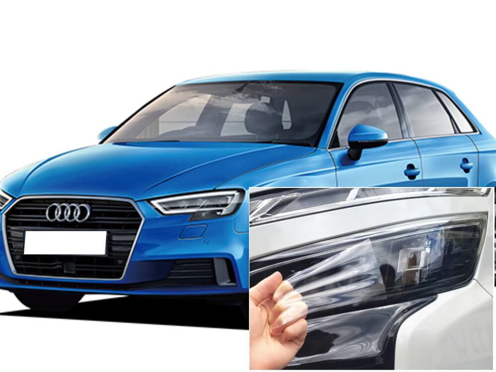 ヘッドライトプロテクションフィルム (アウディ A3 セダン 8Y) 車種専用 カット済み 左右セット ヘッドライト保護