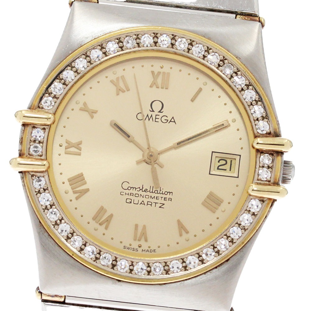 オメガ OMEGA 1312.10 コンステレーション アフターダイヤベゼル クォーツ メンズ 内箱・保証書付き_869775【中古】