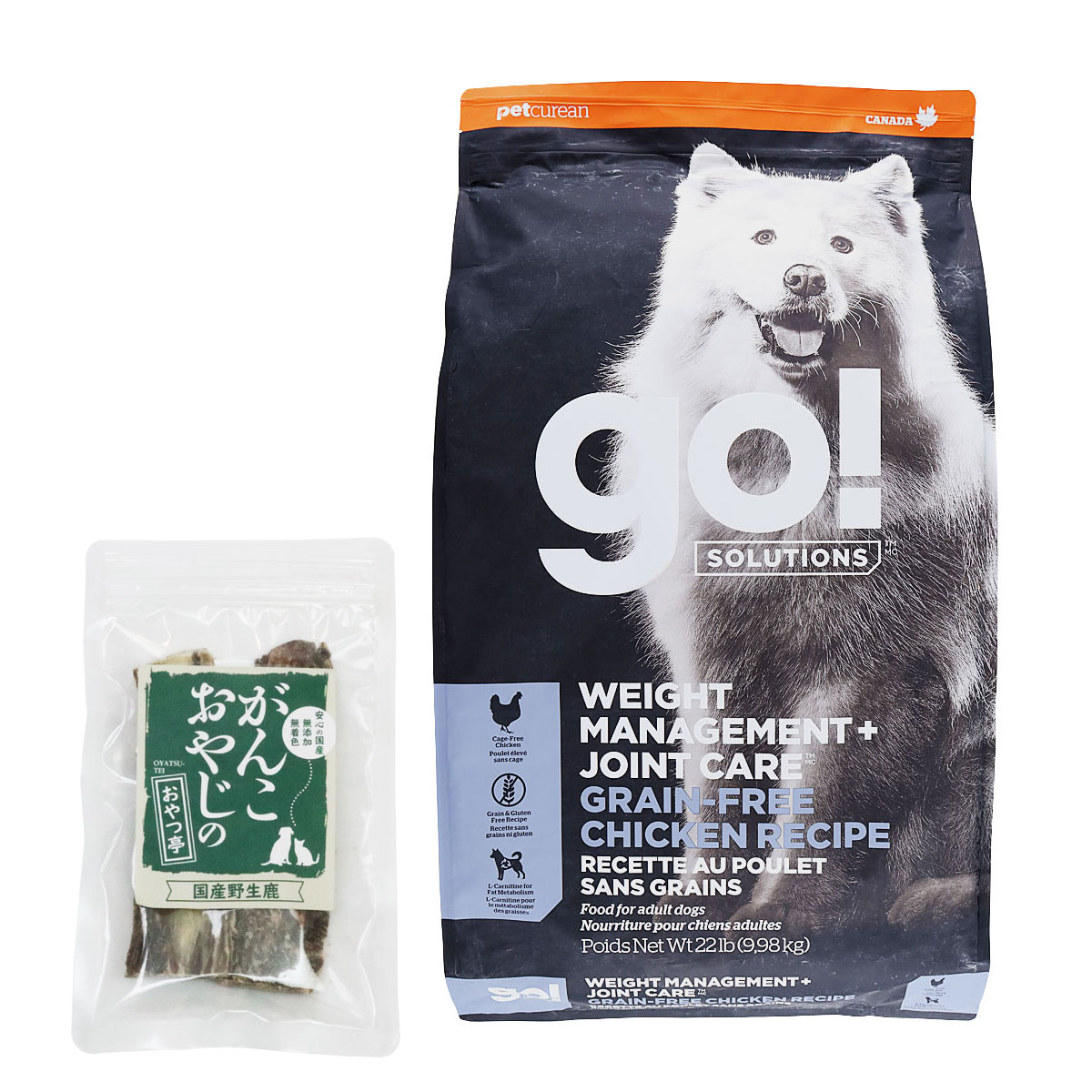 GO! ゴー ソリューションズ ダイエット+関節ケア チキン 9.98kg【国産鹿のスペアリブ ショートカット 2本入り】ドッグフード