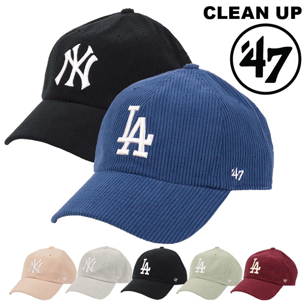 47 キャップ コーデュロイ ロゴ ヤンキース ドジャース クリーンナップ NY LA レディース メンズ 帽子 NEW YORK YANKEES DODGERS