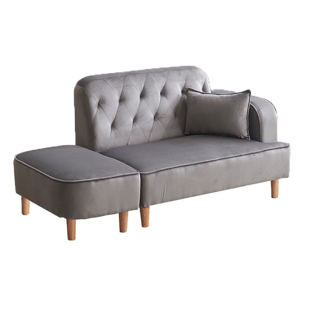 ソファー 2.5人掛け カウチソファ リビングソファ 肘付き オットマン l字 おしゃれ かわいい ベルベット調 東京倉庫から発送