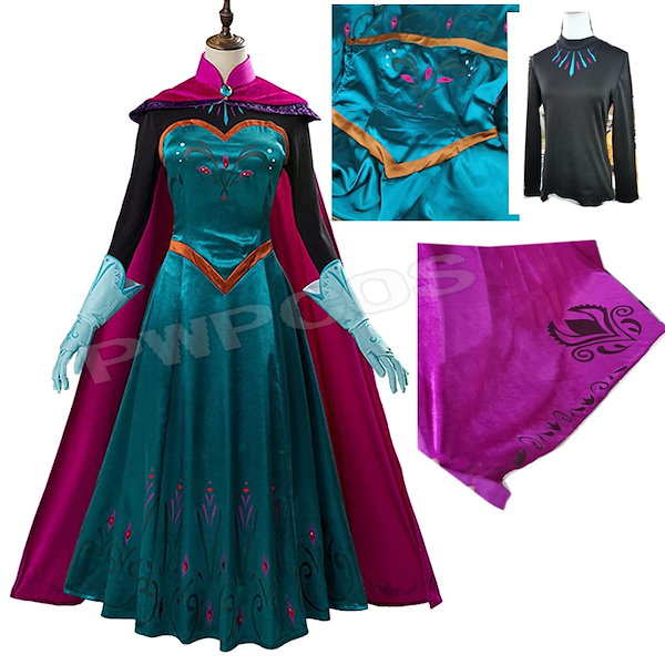 M*す様 Disneyコスプレ　エルサ精霊ドレス、ウィッグ付き　レディースMサイ M*す様 Disneyコスプレ エルサ精霊ドレス、ウィッグ付き