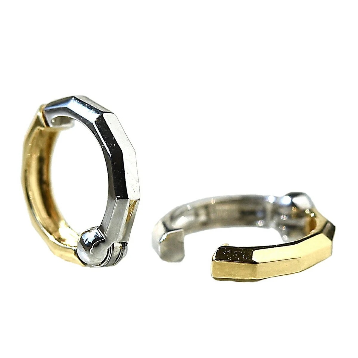 ピアリング 正規品 K18 デカゴン リバーシブル イヤリング 正規 ピアリング社 [pieg0014] コンビ 18金 18k イヤーカフ ノンホールピアス
