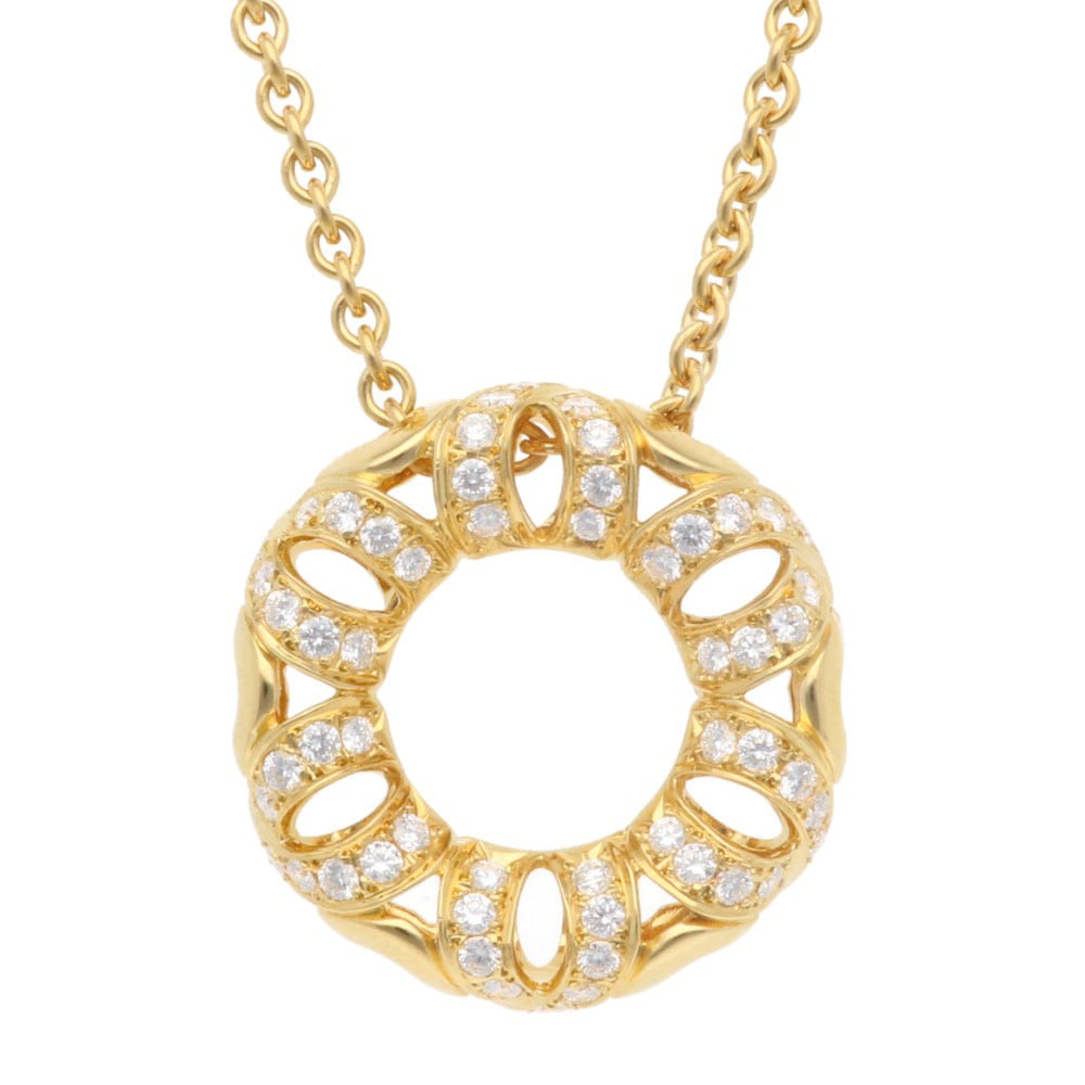 ミキモト ネックレス 18金 K18イエローゴールド ダイヤモンド MIKIMOTO 中古 美品