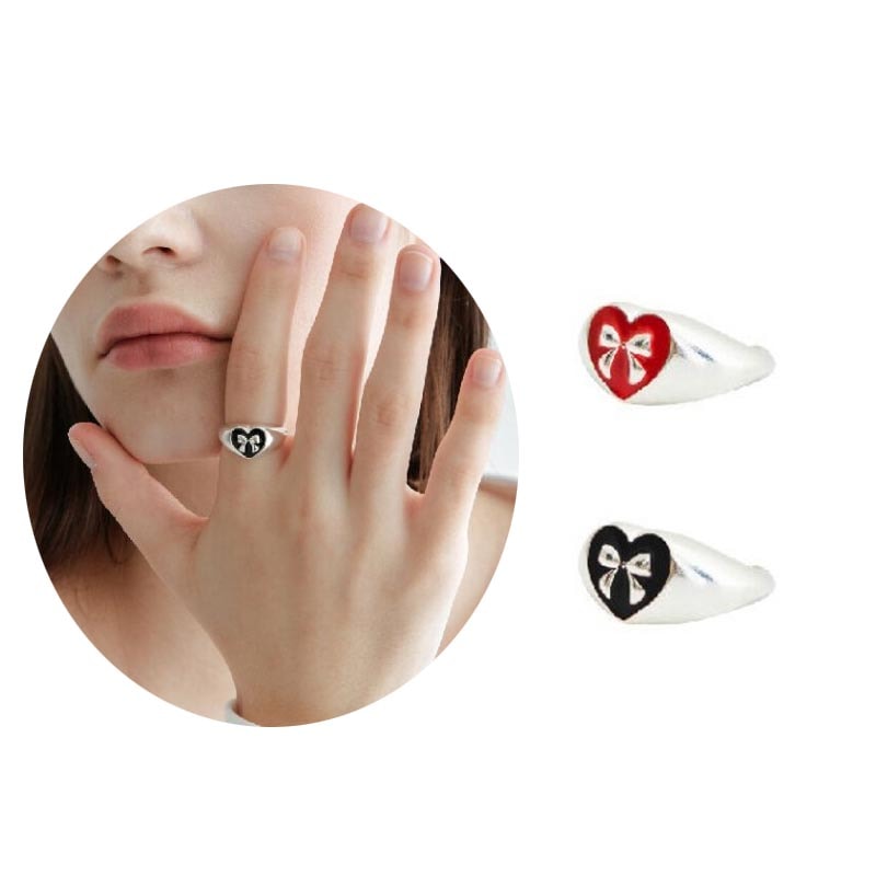 OVT-U[(G)I-DLE Miyeon着用][OVT-U] 925 SILVER Heart Ribbon Ring