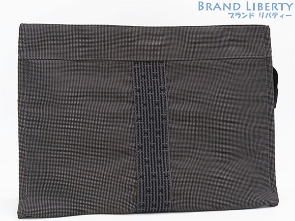 未使用エルメスエールラインポーチMMドキュメントケースクラッチバッグセカンドバッグハンドバッグポーチキャンバス