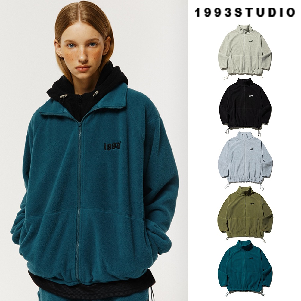 [1993studio] Wave logo fleece zip-up
