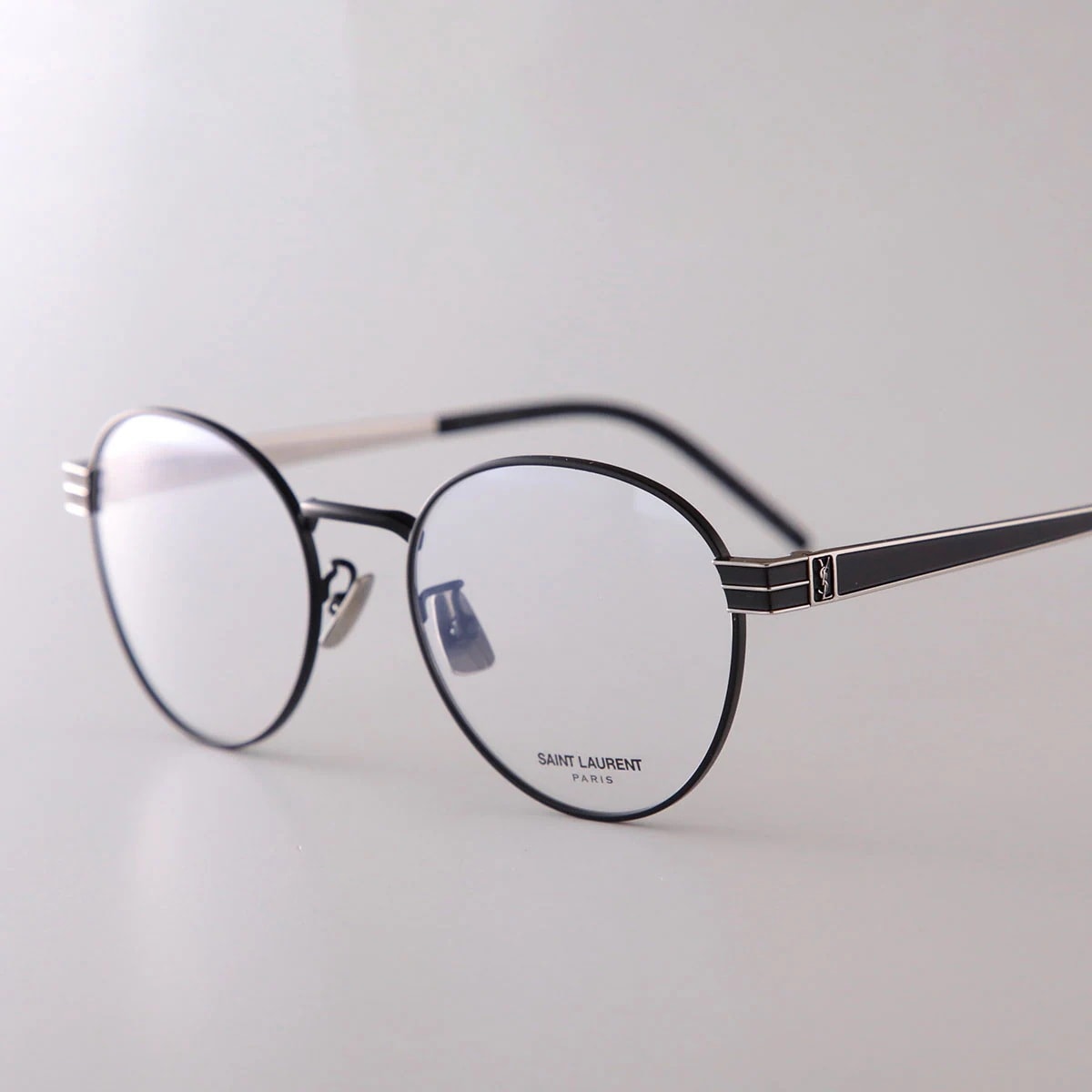 SAINT LAURENT サンローラン メガネ SL M63 メンズ レディース ボストン型 メタルフレーム 細フレーム 黒縁 眼鏡 クリングスタイプ アイウェア 002