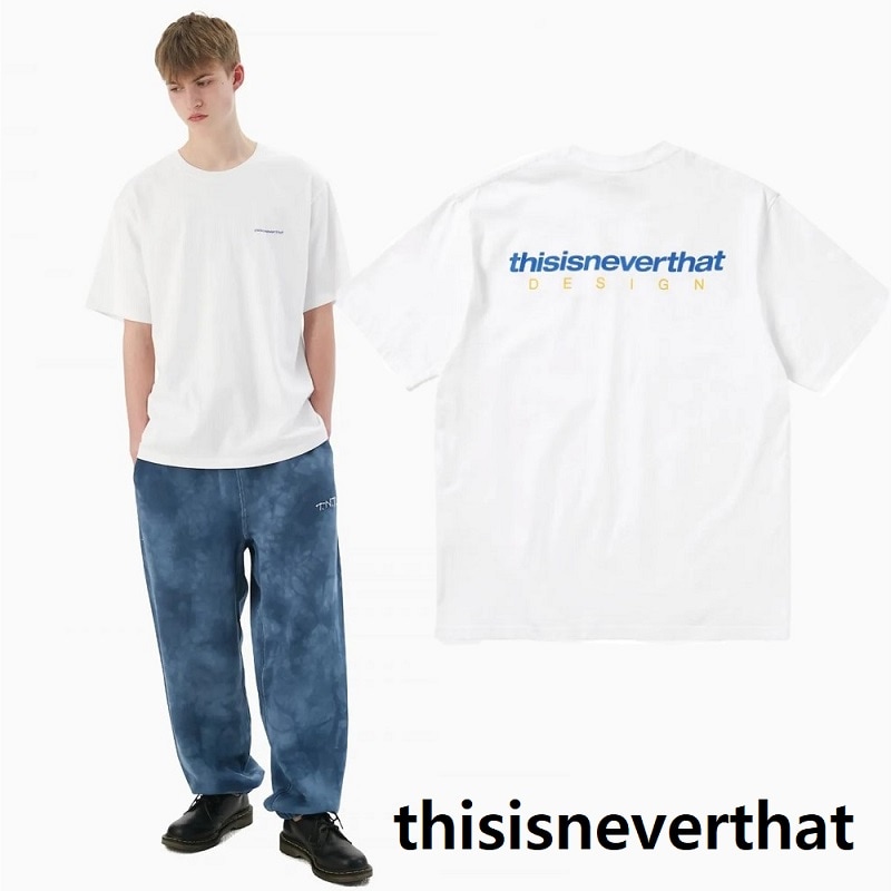 DSNLogo Tシャツ ホワイト ユニセックス 韓国人気 ストリート カジュアル おしゃれ シンプル 半袖トップス