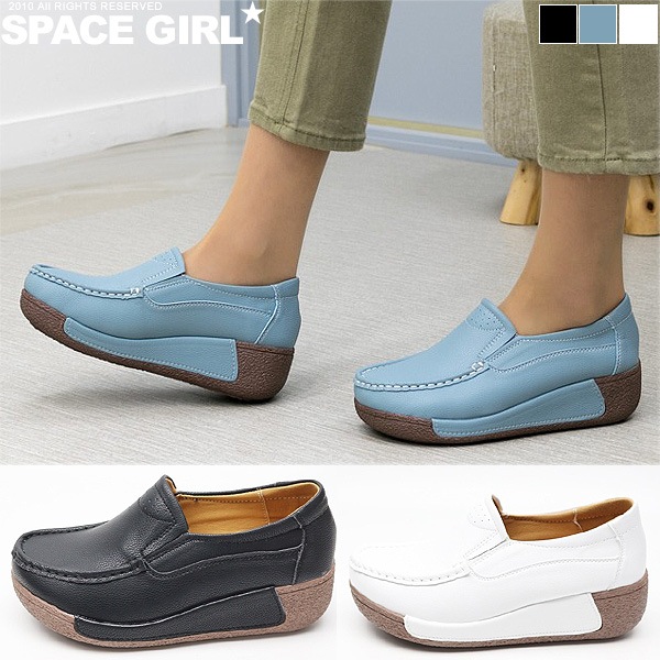 新作！5.5CMウェッジヒールスリップオン厚底/フラット/ローファー/新作/パンプス/レディースカジュアルシューズ/快適な靴/ストーム