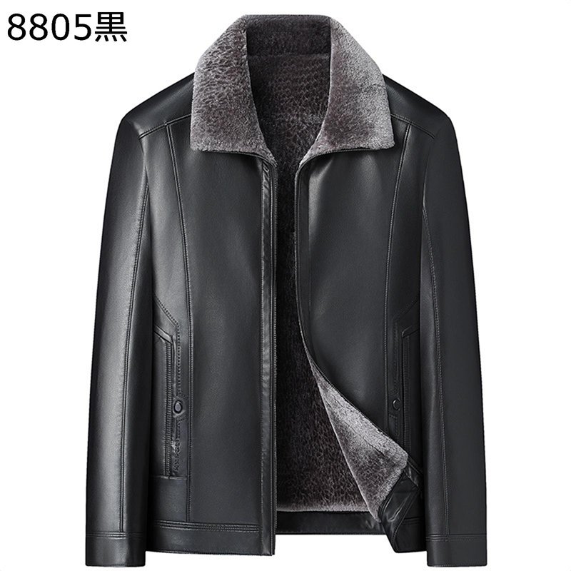 革ジャン ライダースジャケット メンズ フェイクレザー 裏起毛 大きいサイズ 裏ボア ジップアップ ポケット付き お父さん シニア アウター コート ブルゾン レザージャケット トレンド ファッション