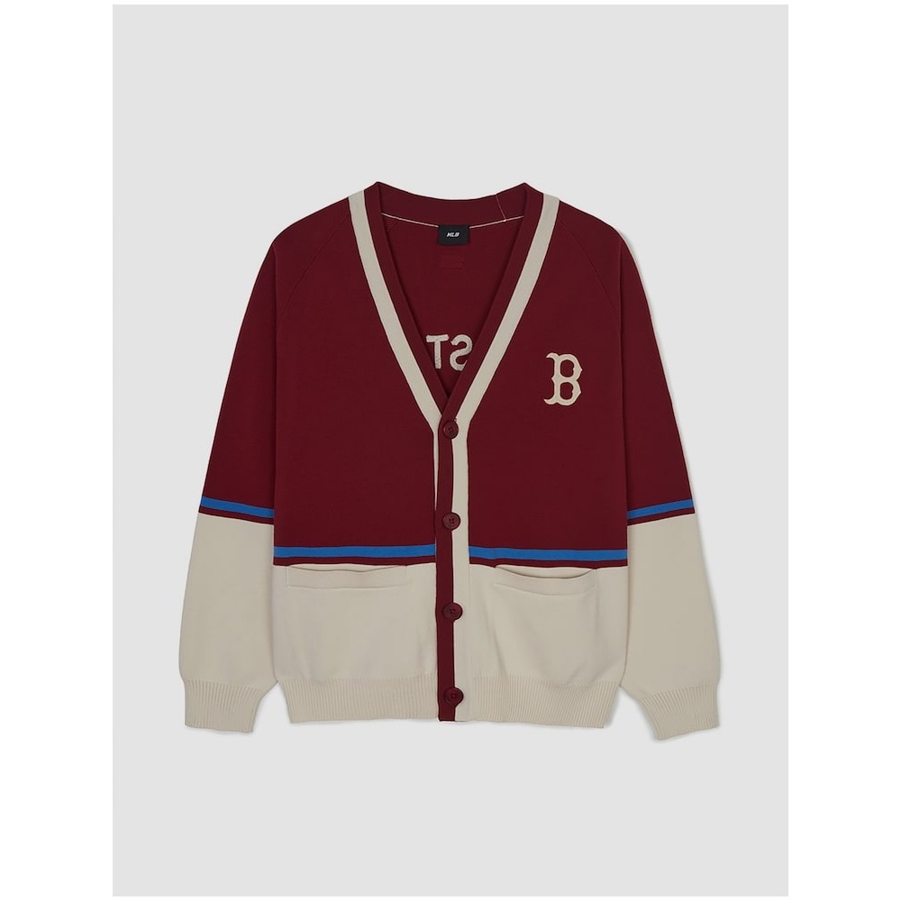 MLB バーシティカラーブロックボタンカーディガン BOS (ワイン) QHHC3AKCV0144-43WIS