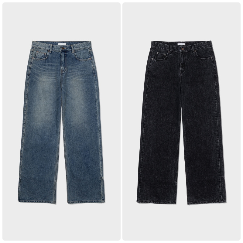 【LOW CLASSIC】 25FW SEMI WIDE-LEG JEANS : 2COLORS