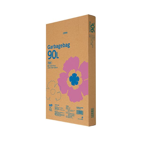 （まとめ）TANOSEE ゴミ袋エコノミー乳白半透明 90L BOXタイプ 1箱（110枚）[x2]