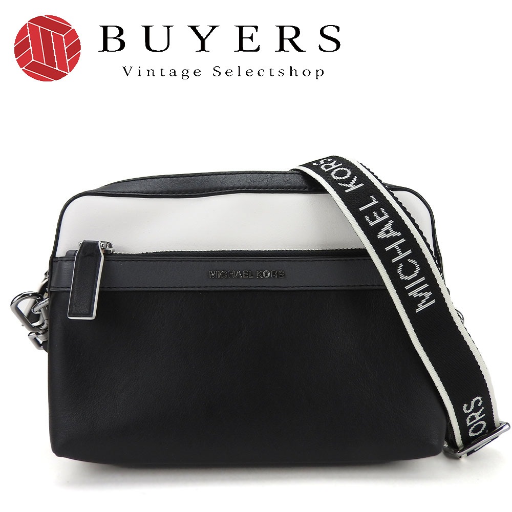 中古 ショルダーバッグ 37S1SCOC5L レザー ブラック ホワイト グレー シルバー金具 クロスボディ カジュアル 普段使い レディース 女性