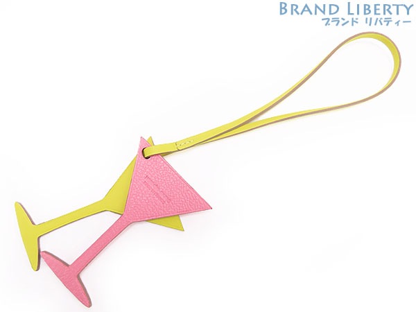 限定新品エルメスカクテルグラスモチーフミラノ限定チャームバッグチャームライムローズコンフェッティヴォースイフト