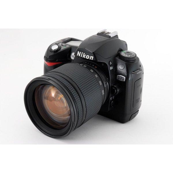 【中古】ニコン Nikon D70 高倍率ズームレンズセット 美品 ストラップ付き