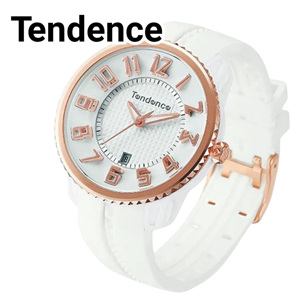 テンデンス 腕時計 レディース メンズ ユニセックス 防水 ホワイト ローズゴールド シリコンベルト カジュアル おしゃれ 誕生日 記念日 プレゼント ギフト ブランドウォッチ Tendence 時計