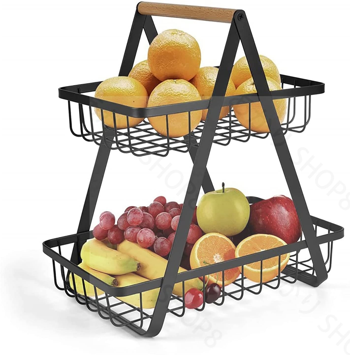 【高品質の製品】フルーツバスケット2層カウンタートップラックキッチン用野菜オーガナイザーカウンターダイニングルームカウンタートップ用の取り外し可能な野菜収納フルーツスタンドホルダー 5,076円