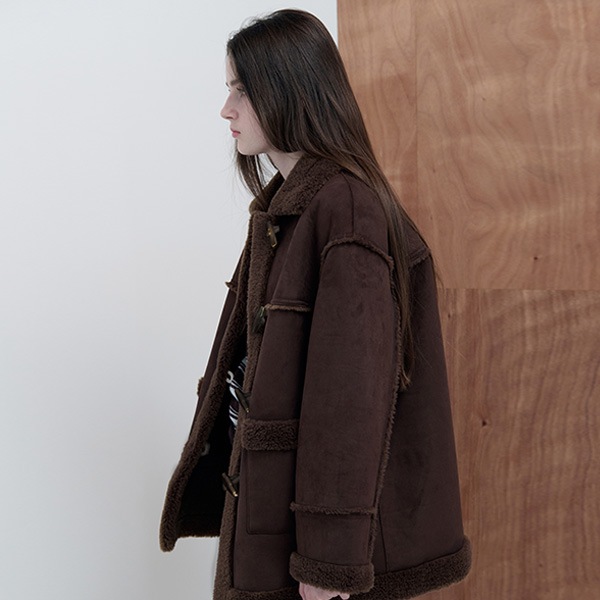 SUEDE MUSTANG HALF JACKET BROWN