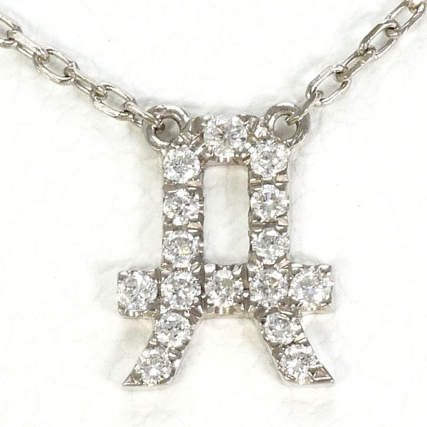 アーカー K18WG ネックレス ダイヤ 0.07 総重量約1.5g 約39cm ジュエリー 中古