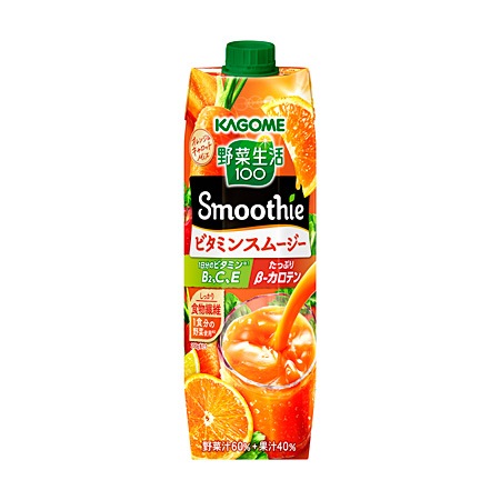 【送料無料】KAGOME カゴメ 野菜生活１００ Smoothie ビタミンスムージー 1L18本 (3ケース)