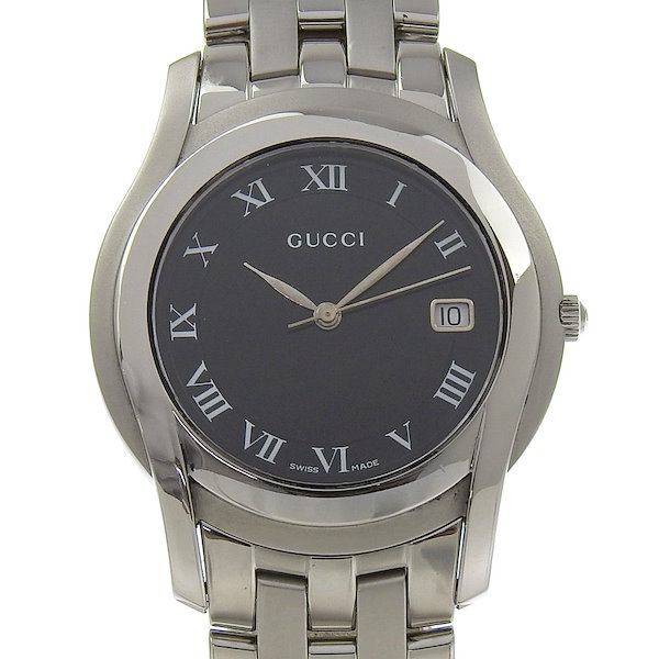最終値下げ☆【美品】GUCCI 5500M ステンレススチール 腕時計 Qoo10] GUCCI 5500M 腕時計 ステンレススチール