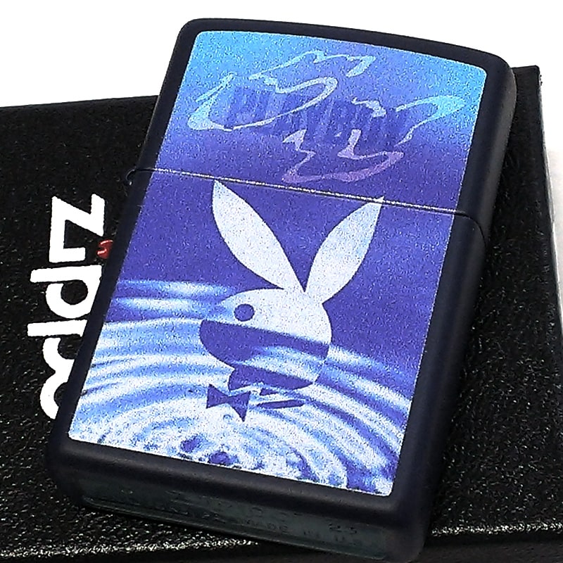 ZIPPOライター プレイボーイ ジッポー PLAYBOY ロゴ ブルー ラビット 青 紺 うさぎ クール おしゃれ かわいい かっこいい 可愛い アパレルブランド メンズ レディース ギフト
