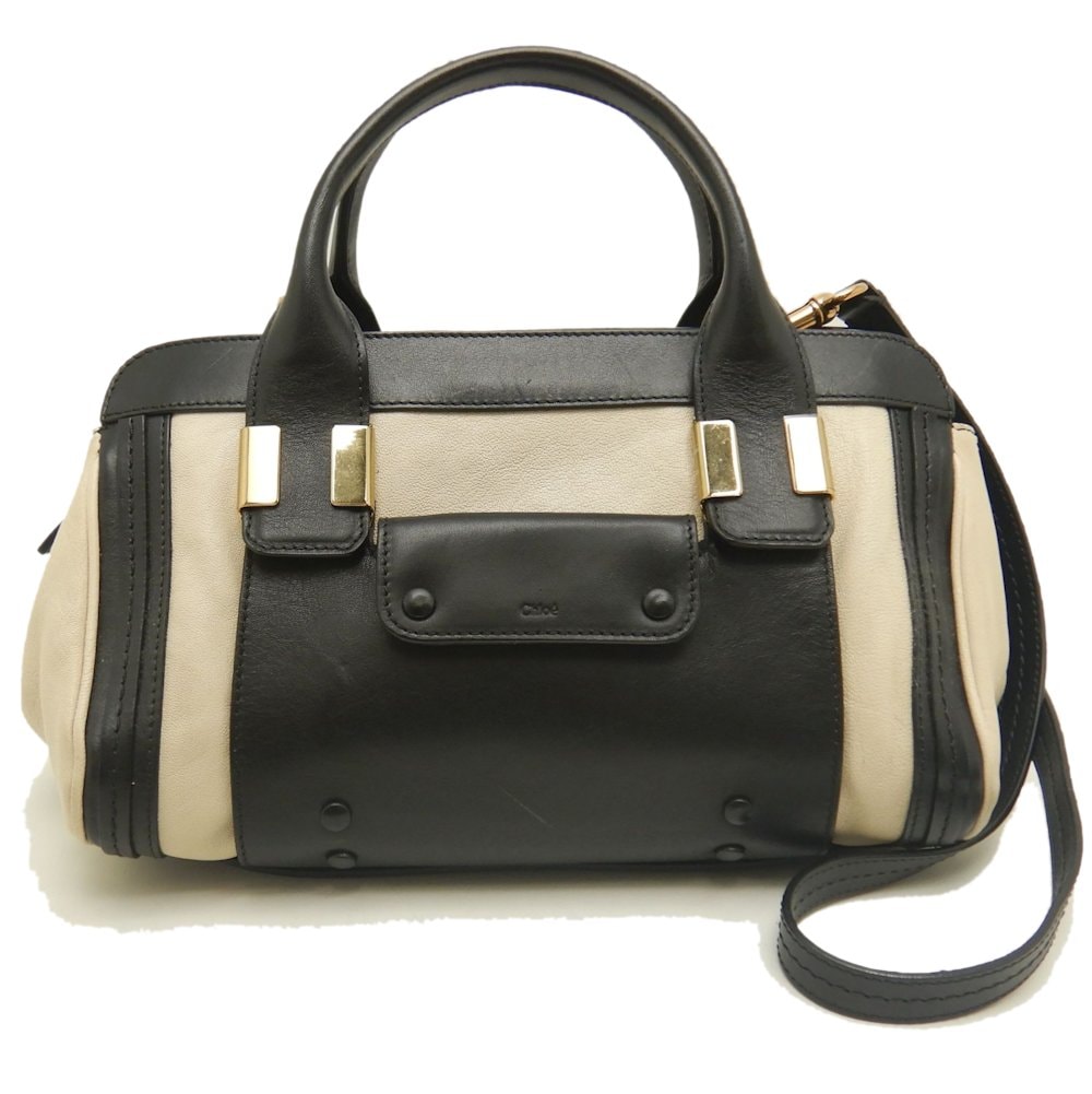 リトルアリス 3S0158-703 ハンドバッグ 2WAY レザー ブラック ハスキーホワイト/253041【中古】