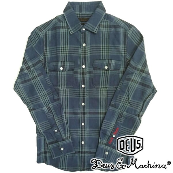 Deus ex Machina デウス エクスマキナ メンズ チェック ボタンシャツ 長袖 SMART SHIRT DARK BLUE PLAID デウスエクスマキナ シャツ safari サファリ