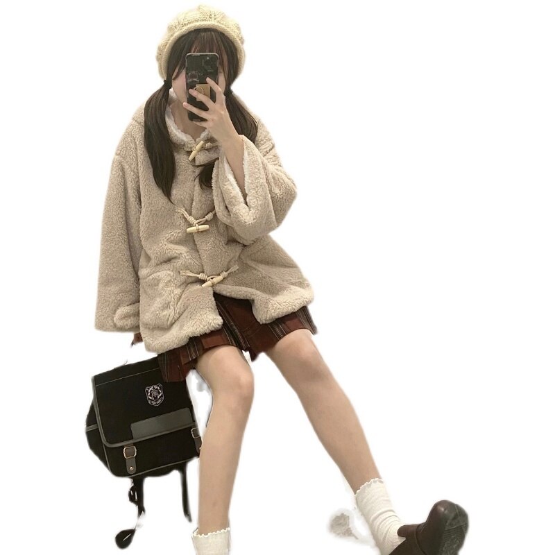 コート ブルゾン ショート丈 長袖 もこもこ 前開き ボア かわいい カジュアル ガーリー フェミニン 秋 冬 デート 学生 お出かけ 暖かい 防寒 双子 XS XL ゆったり ホワイト ベージュ