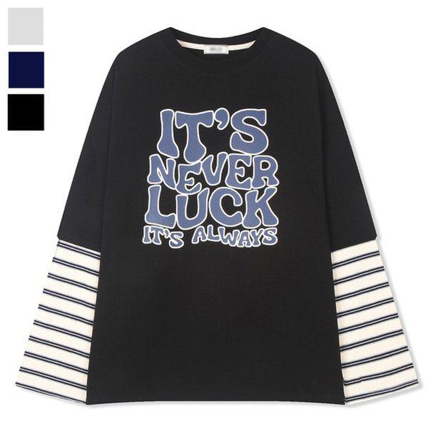 メンズ ネバー レイヤード 長袖Tシャツ ML-TSA-Q001-ブラック