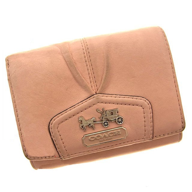 L字ファスナー財布 ロゴ ピンク 中古