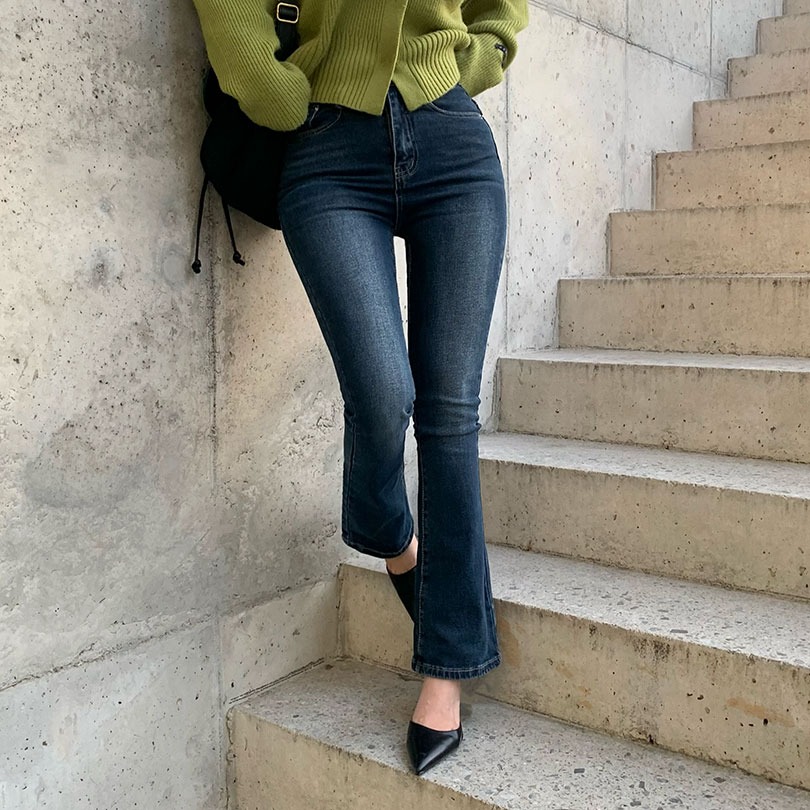 [おすすめ] ウォッシングフレアデニムパンツ pt1374