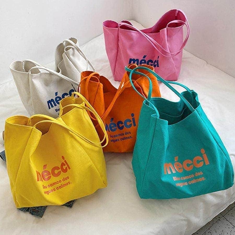 値下げ15%値下げ キャンバストートバッグカラーバッグレディースおしゃれ肩掛けカバン大容量韓国風大きめエコバッグカジュアル全5色ビッグトート通学A4バッグ軽い42562件150円引き