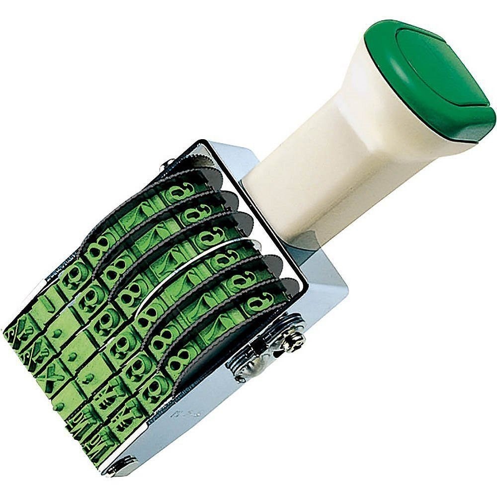 回転印 欧文数字 明朝体 2号（6連） IS-2-6