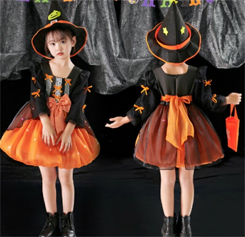 発光する 90-120cm クリスマスランタンワンピース ハロウィンランタンプリンセスワンピース cosplay 女子 ハロウィン衣装 魔女 ショー パーティー ドレス コスプレ 仮装 衣装 女子 4,298円