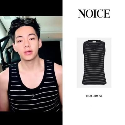 LOGO STRIPED SLEEVELESS TOP