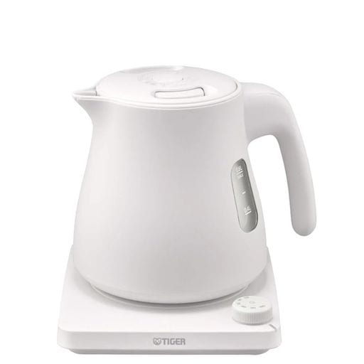 タイガー魔法瓶(TIGER) 電気ケトル 温度調節機能付き 湯沸かし コーヒードリップ 0.8L 転倒お湯漏れ防止 カラだき防止 蒸気レス ホワイト PTV-A080WG