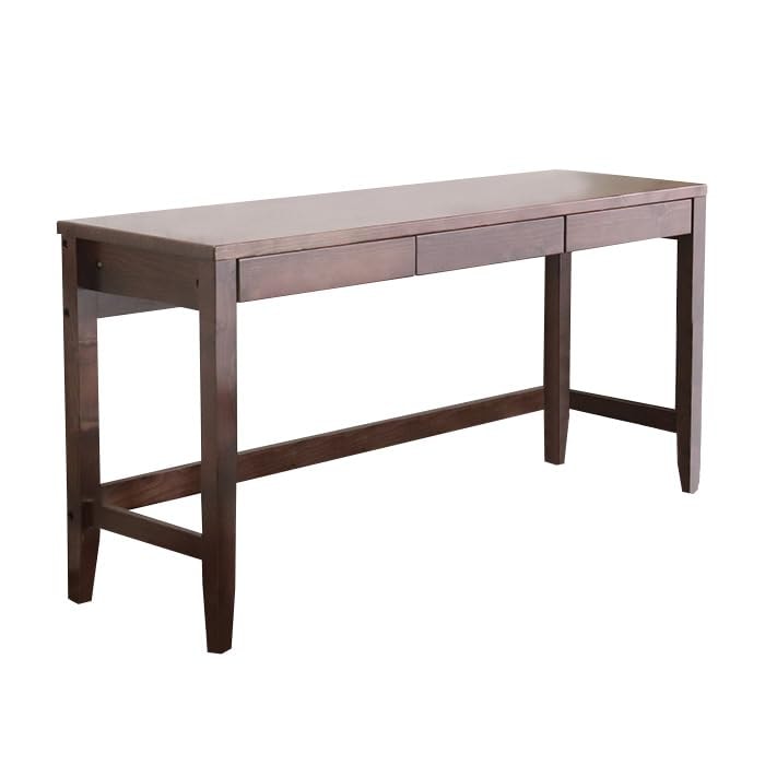 平インテリア産業 パイン無垢材 リビングデスク 幅140cm 奥行45cm 引き出し付き 2人用 パソコンデスク 学習机 シンプル ブラウン